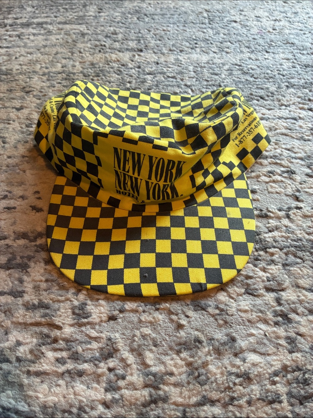 New York New York Checkerboard Yellow Black Cap